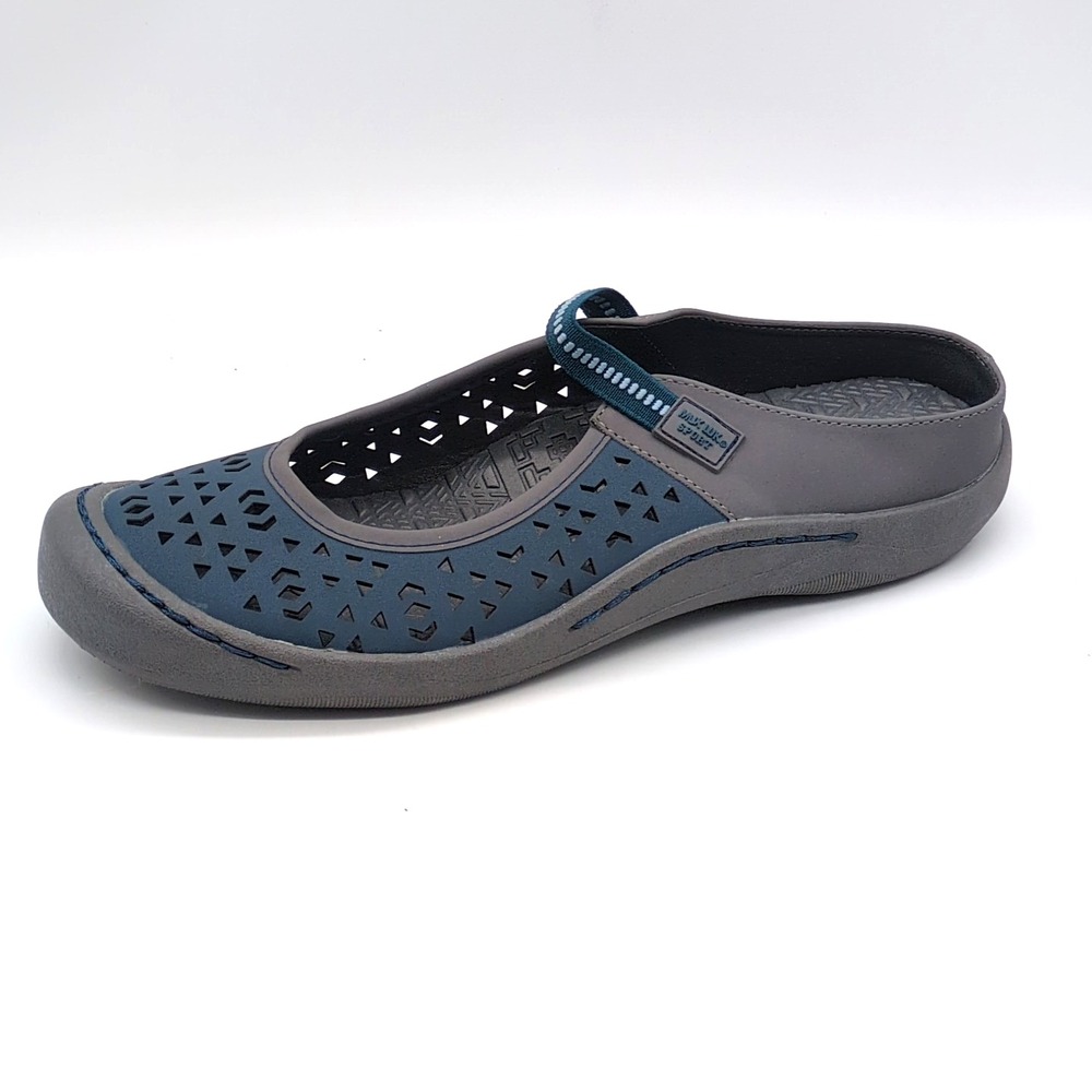 Muk Luks Shoes Womens Justine Blue 8 Mary Jane Clogs Sports Stretch Comfort NEW